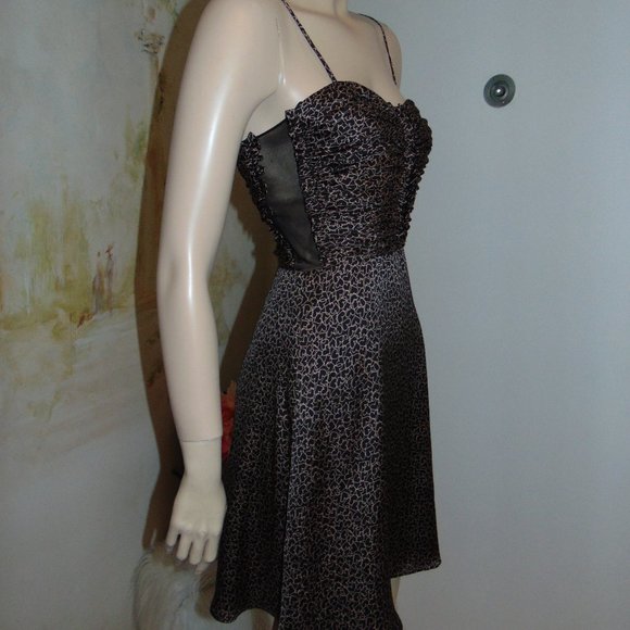 Jill Stuart Women's Black & Pink Hearts Spaghetti Strap Mesh Sheath Dress Sz S - Picture 4 of 9